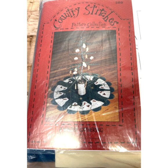 Country Stitches Winter Gathering Tree Skirt Kit  Complete Pattern & Felt Set Fo - Picture 2 of 4